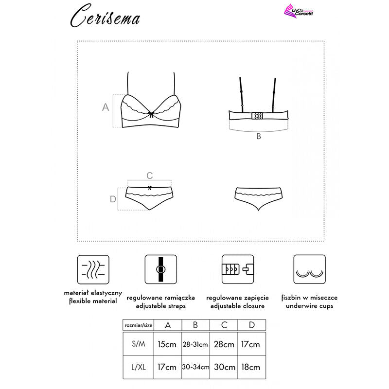 Livco Corsetti Fashion Cerisema Lc 21005 Bra + Panty Coral S/M | Niks.fi verkkokauppa