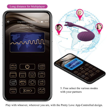 Pretty Love Catalina Vibrator App Remote Control Purple | Niks.fi verkkokauppa