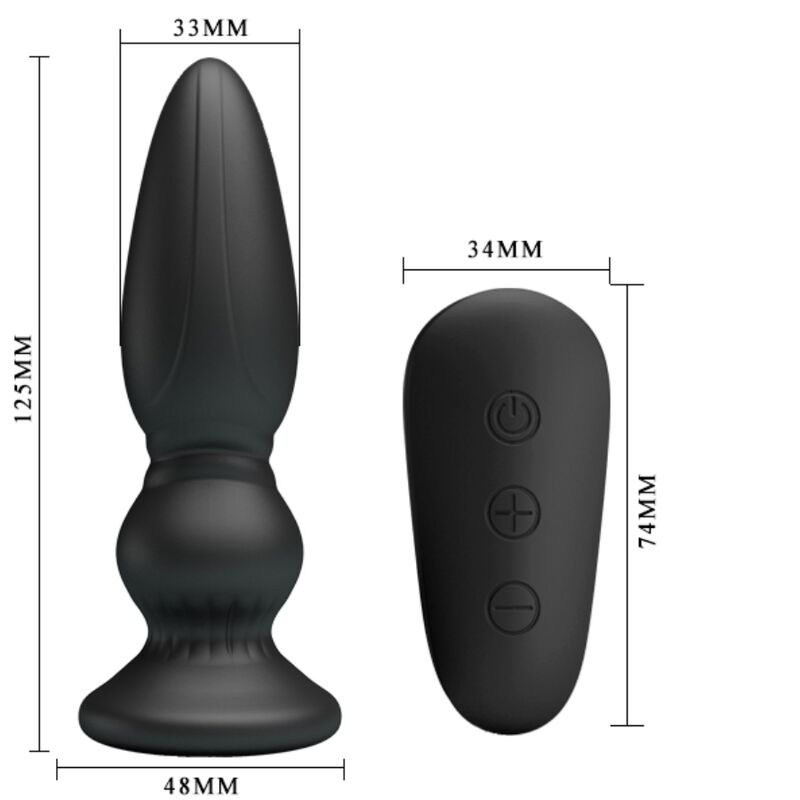 Mr Play Powerful Vibrator Remote Control Anal Plug Black | Niks.fi verkkokauppa
