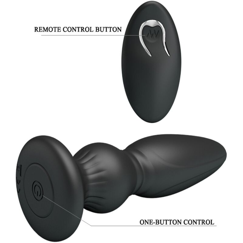 Mr Play Powerful Vibrator Remote Control Anal Plug Black | Niks.fi verkkokauppa