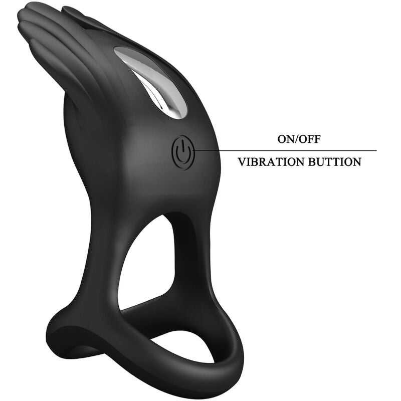 Pretty Love Vibrant Penis Ring 7 Vibrations Black Silicone | Niks.fi verkkokauppa
