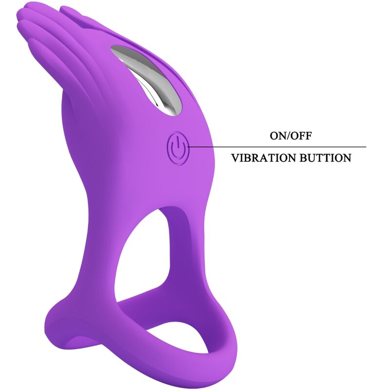 Pretty Love Vibrant Penis Ring 7 Vibrations Purple Silicone | Niks.fi verkkokauppa