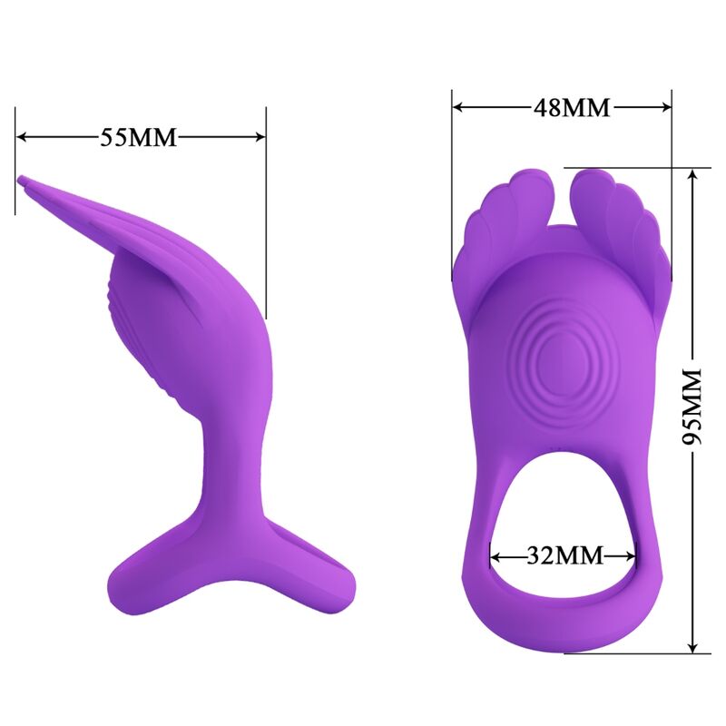 Pretty Love Vibrant Penis Ring 7 Vibrations Purple Silicone | Niks.fi verkkokauppa