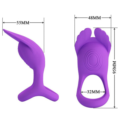 Pretty Love Vibrant Penis Ring 7 Vibrations Purple Silicone | Niks.fi verkkokauppa