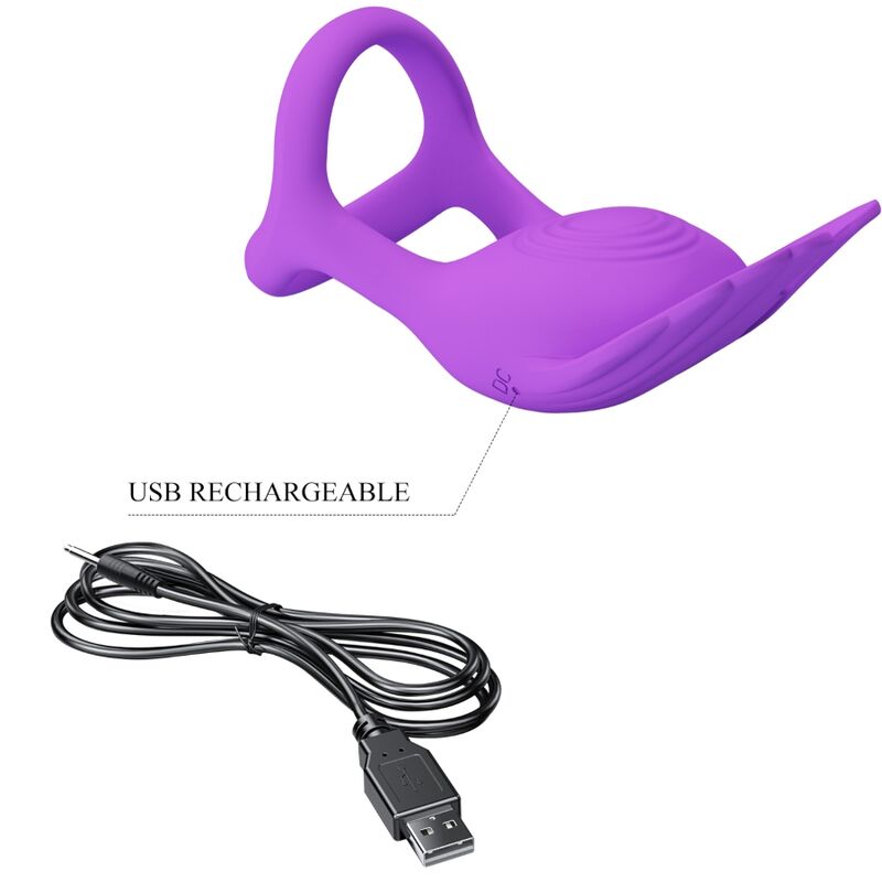Pretty Love Vibrant Penis Ring 7 Vibrations Purple Silicone | Niks.fi verkkokauppa