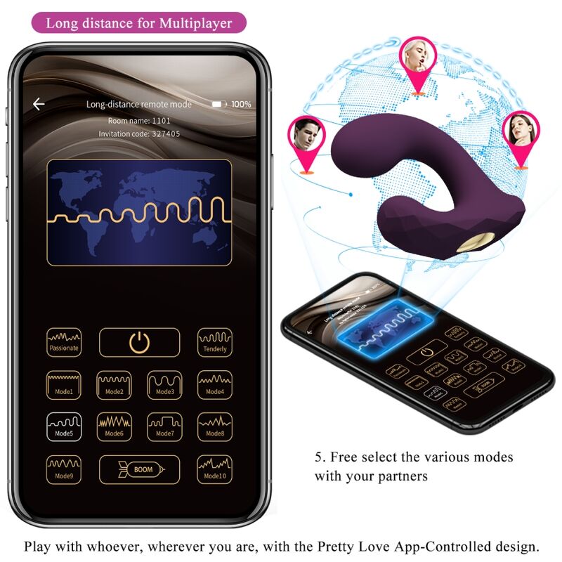 Pretty Love Billy Vibration Remote Control Purple Free App | Niks.fi verkkokauppa
