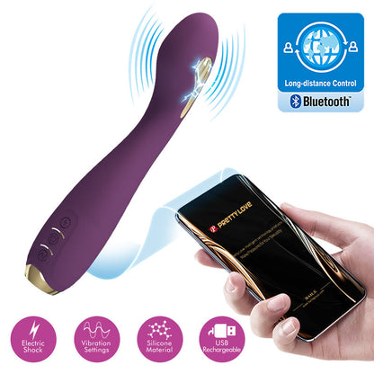 Pretty Love Hector Electroshock Vibrator By App Control Purple | Niks.fi verkkokauppa