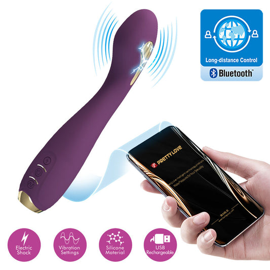 Pretty Love Hector Electroshock Vibrator By App Control Purple | Niks.fi verkkokauppa