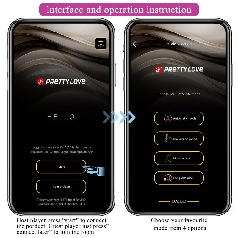 Pretty Love Hector Electroshock Vibrator By App Control Purple | Niks.fi verkkokauppa