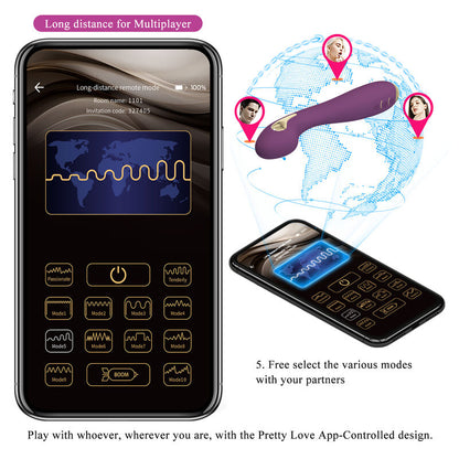 Pretty Love Hector Electroshock Vibrator By App Control Purple | Niks.fi verkkokauppa