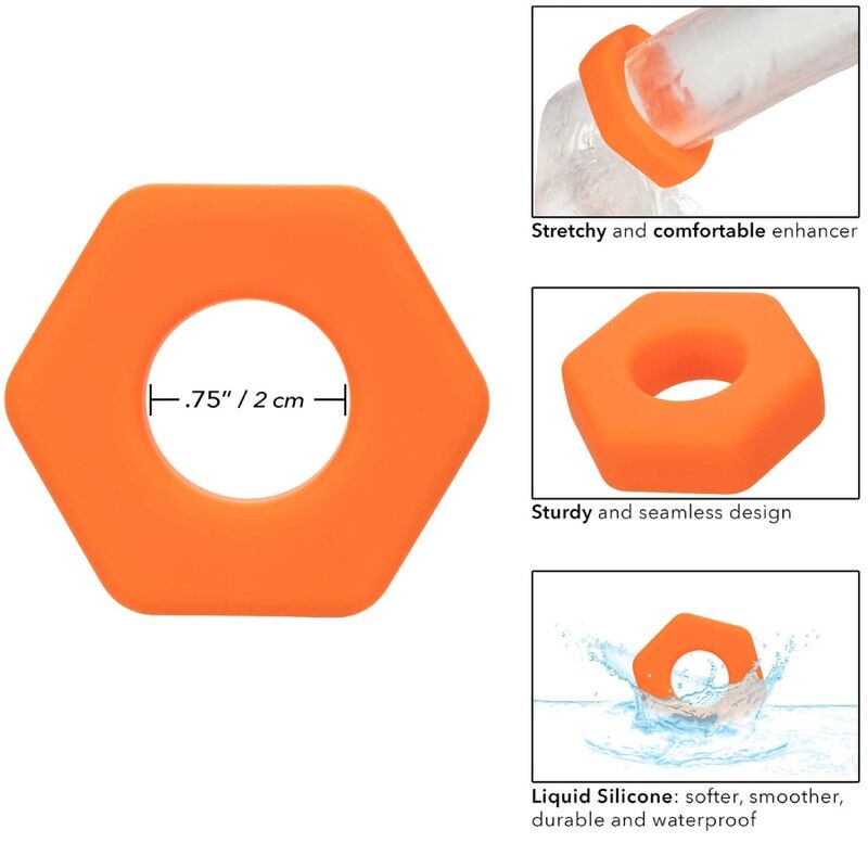 Calexotics Alpha Prolong Sexagon Ring Orange | Niks.fi verkkokauppa