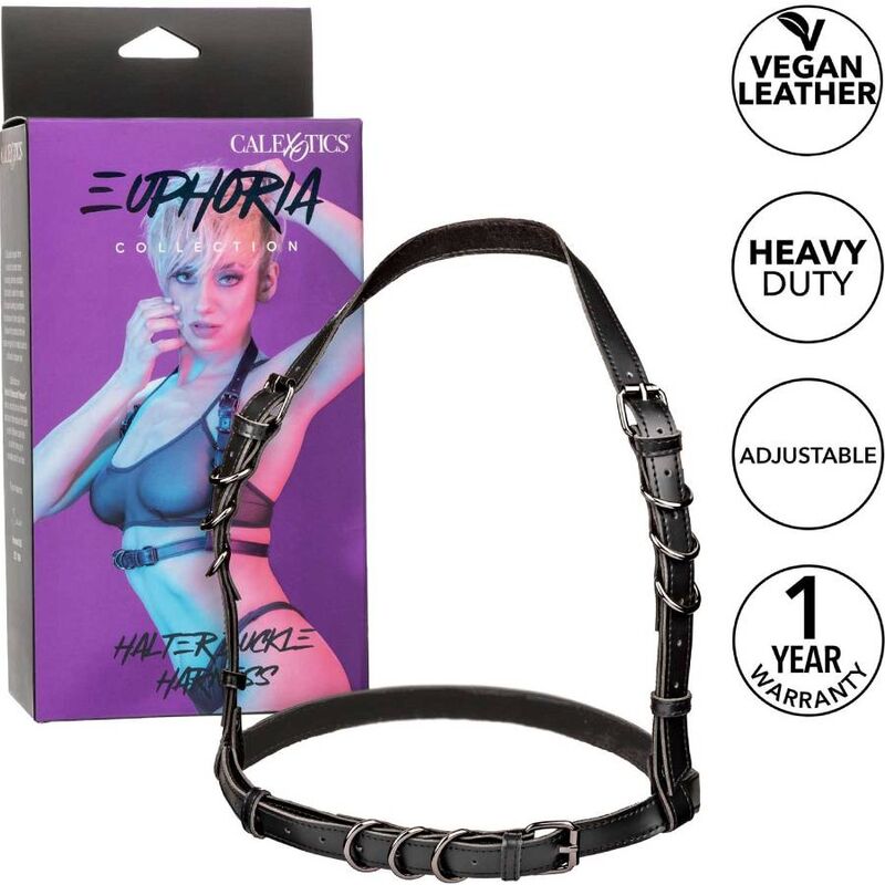 Calexotics Euphoria Halter Buckle Harness Black | Niks.fi verkkokauppa