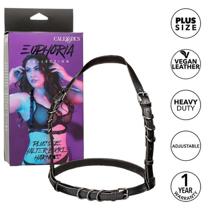 Calexotics Euphoria Plus Size Halter Buckle Harness Black | Niks.fi verkkokauppa