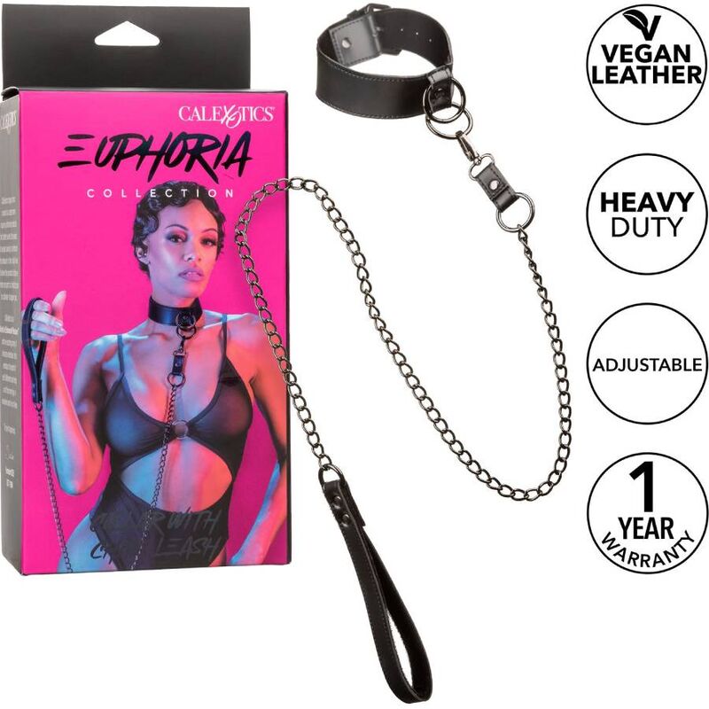 Calexotics Euphoria Collar With Chain Leash | Niks.fi verkkokauppa