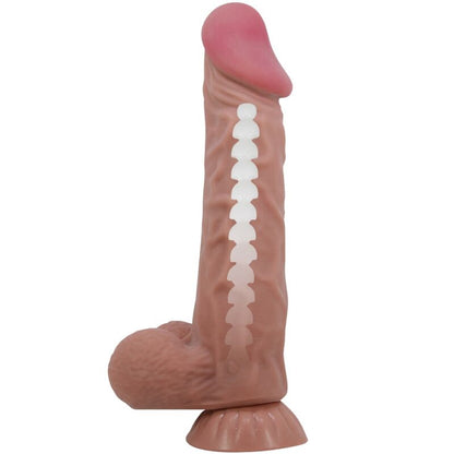 Pretty Love Sliding Skin Series Realistic Dildo With Sliding Skin Suction Cup Brown 24 Cm | Niks.fi verkkokauppa
