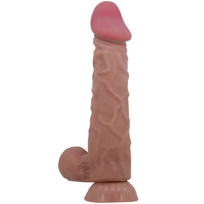 Pretty Love Sliding Skin Series Realistic Dildo With Sliding Skin Suction Cup Brown 24 Cm | Niks.fi verkkokauppa