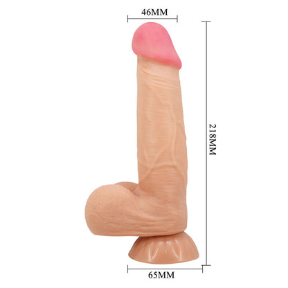 Pretty Love Sliding Skin Series Realistic Dildo With Sliding Skin Suction Cup 21.8 Cm | Niks.fi verkkokauppa