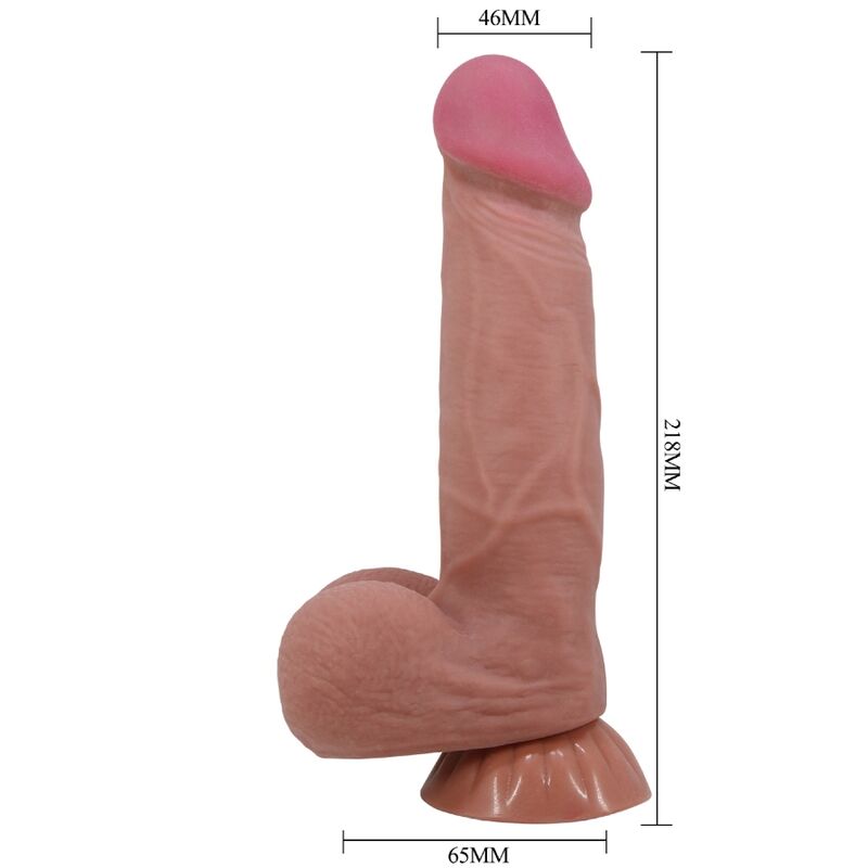 Pretty Love Sliding Skin Series Realistic Dildo With Sliding Brown Skin Suction Cup 21.8 Cm | Niks.fi verkkokauppa