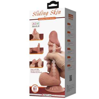 Pretty Love Sliding Skin Series Realistic Dildo With Sliding Brown Skin Suction Cup 21.8 Cm | Niks.fi verkkokauppa