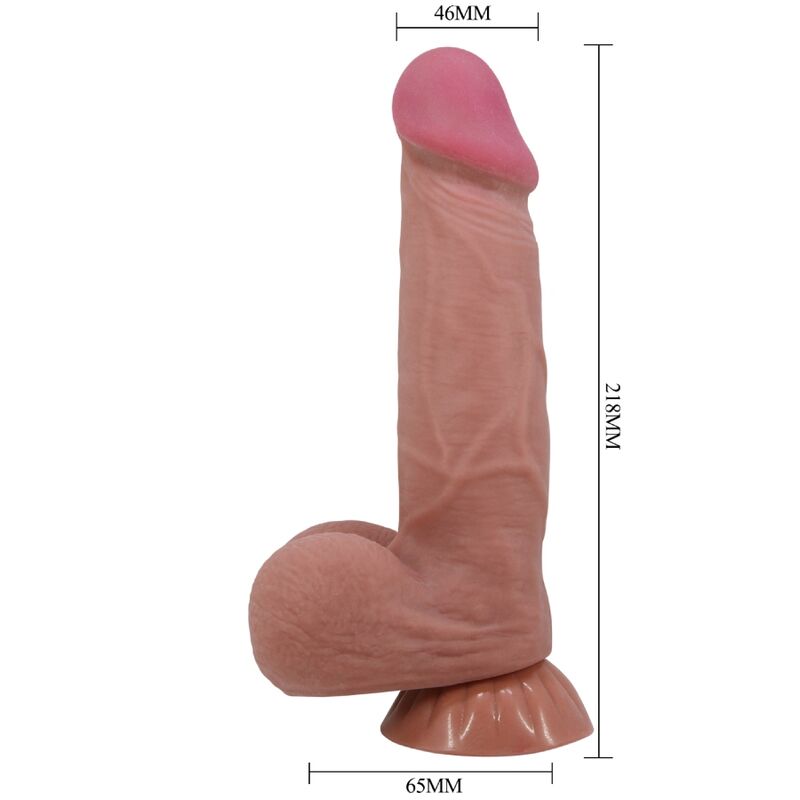 Pretty Love Sliding Skin Series Realistic Dildo With Sliding Brown Skin Suction Cup 20.6 Cm | Niks.fi verkkokauppa