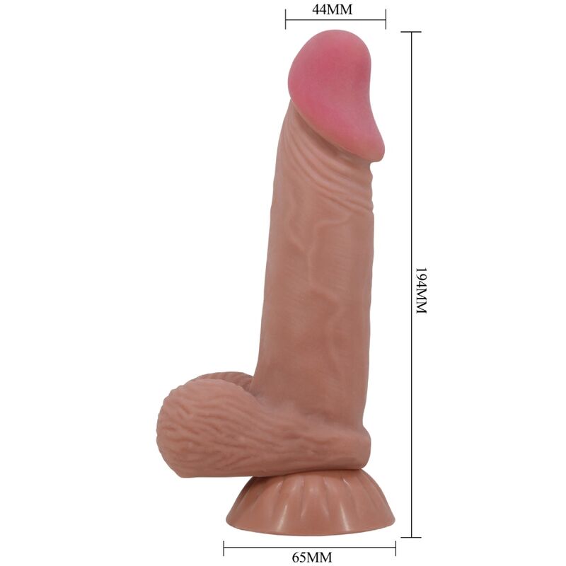 Pretty Love Sliding Skin Series Realistic Dildo With Sliding Brown Skin Suction Cup 19.4 Cm | Niks.fi verkkokauppa