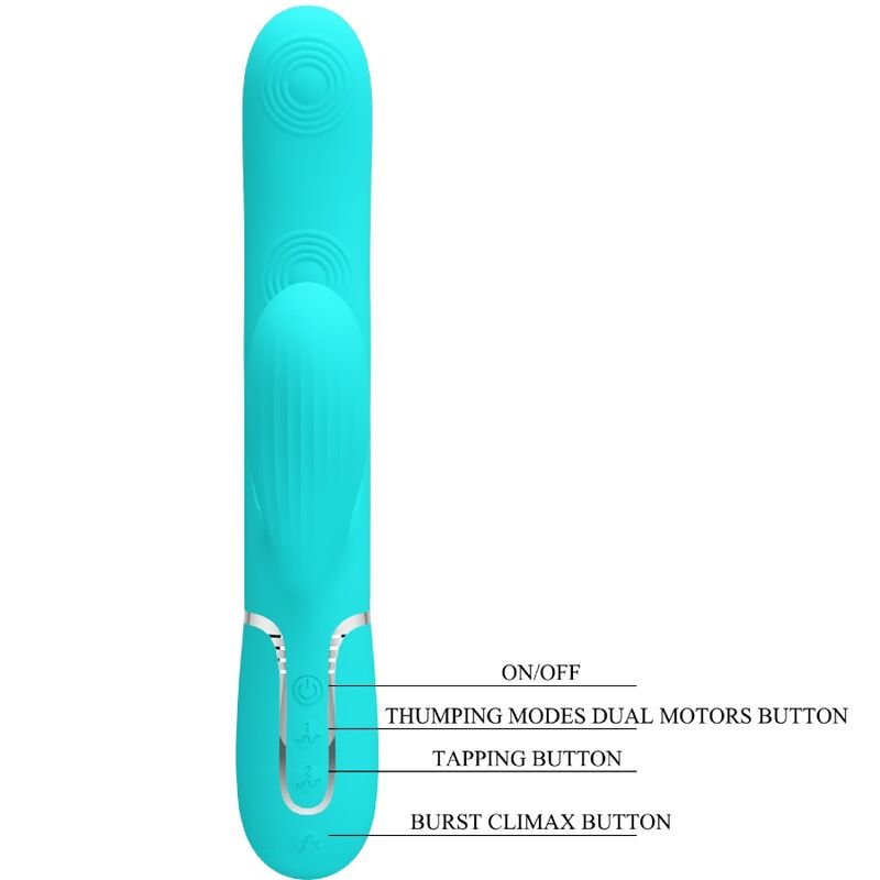 Pretty Loveperlita Multifunction 3 In 1 G-Spot Vibrator Aqua Green | Niks.fi verkkokauppa