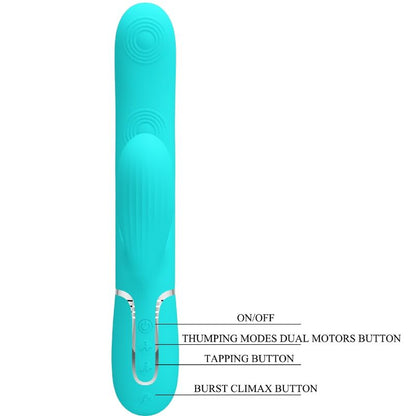 Pretty Loveperlita Multifunction 3 In 1 G-Spot Vibrator Aqua Green | Niks.fi verkkokauppa