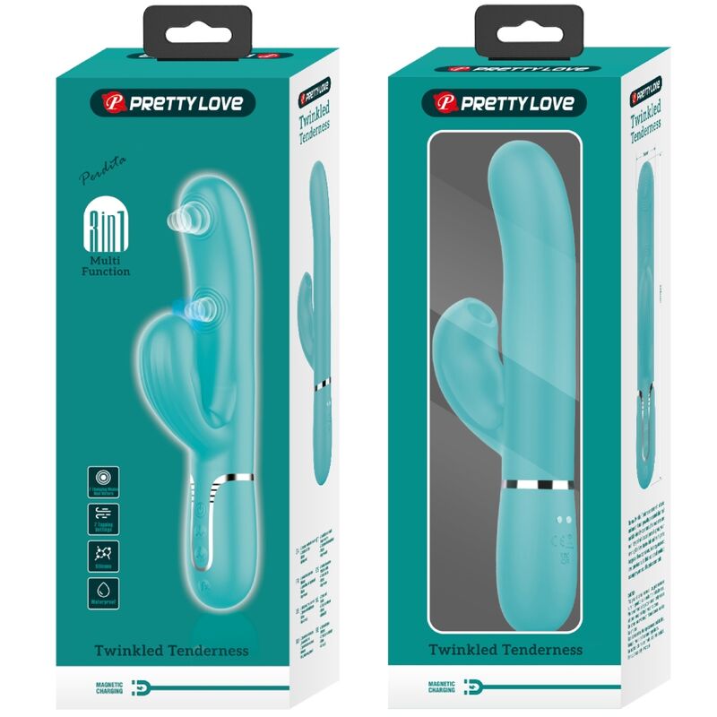 Pretty Loveperlita Multifunction 3 In 1 G-Spot Vibrator Aqua Green | Niks.fi verkkokauppa