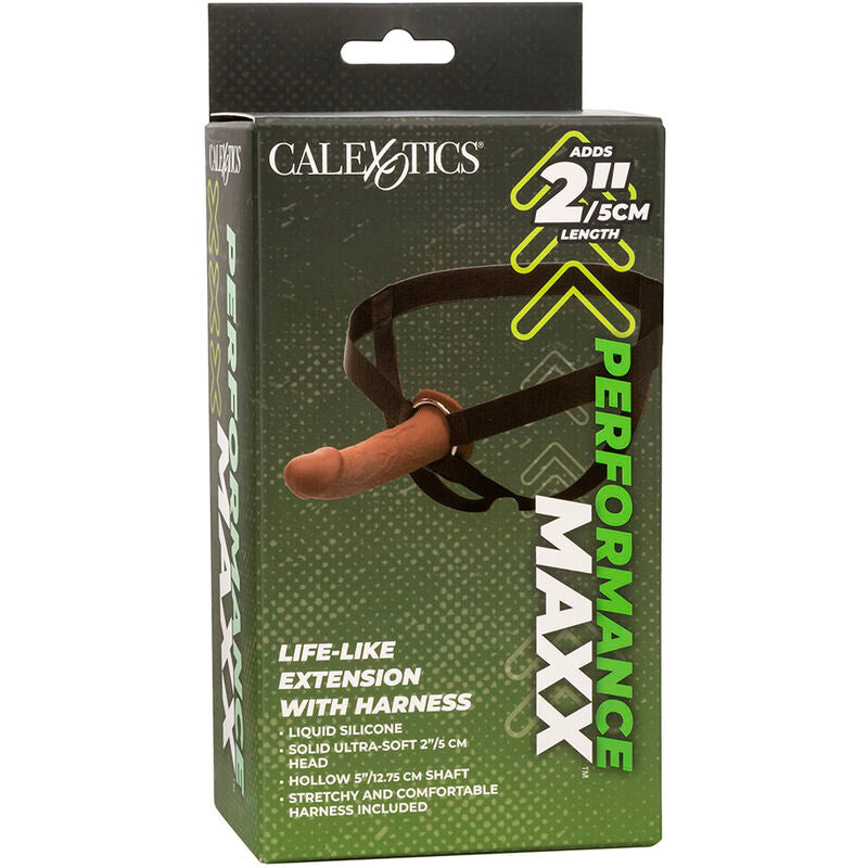 Calexotics Performance Maxx Life-Like Extension With Harness Brown Skin | Niks.fi verkkokauppa