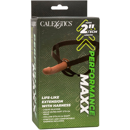 Calexotics Performance Maxx Life-Like Extension With Harness Brown Skin | Niks.fi verkkokauppa