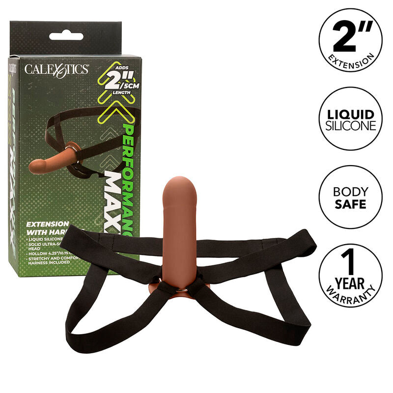 Calexotics Performance Maxx Extension With Harness Brown Skin | Niks.fi verkkokauppa