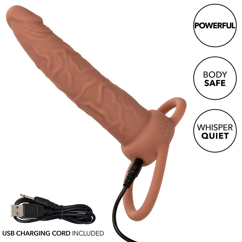 Calexotics Performance Maxx Rechargable Dual Penetrator Brown Skin | Niks.fi verkkokauppa