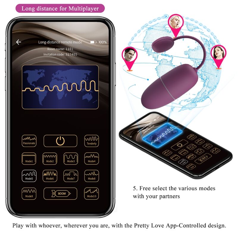 Pretty Love Nymph Vibrating Egg App Controlled Lila | Niks.fi verkkokauppa