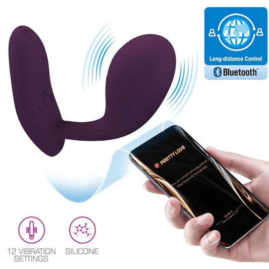 Pretty Love Baird G-Spot 12 Vibrations Rechargeable Lila App | Niks.fi verkkokauppa