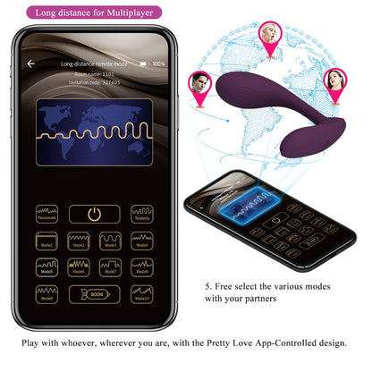 Pretty Love Baird G-Spot 12 Vibrations Rechargeable Lila App | Niks.fi verkkokauppa