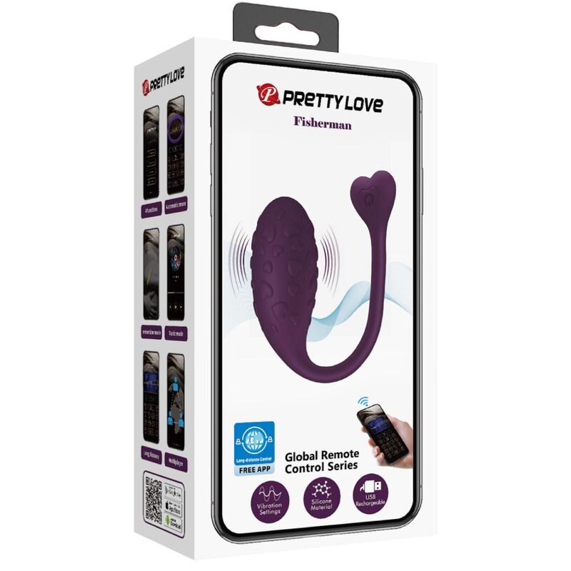 Pretty Love App Controlled Fisher Vibrating Egg Lila | Niks.fi verkkokauppa