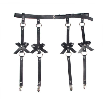 Subblime Leather Chainleg Harness Black One Size | Niks.fi verkkokauppa