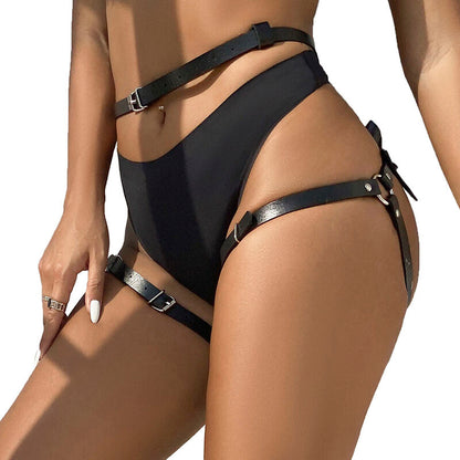 Subblime Leather Waist And Leg Harness Black One Size | Niks.fi verkkokauppa