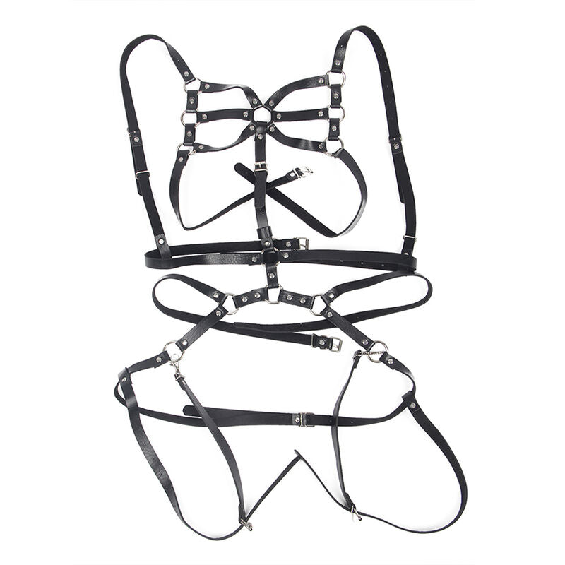 Subblime Body Harness Adjustable Straps Leather Black One Size | Niks.fi verkkokauppa