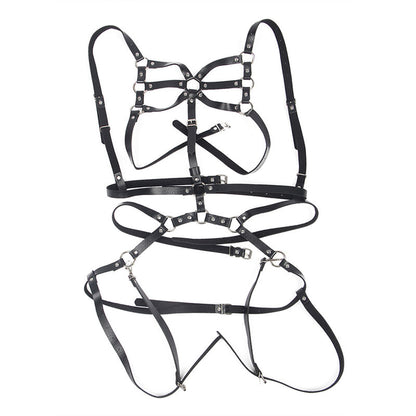 Subblime Body Harness Adjustable Straps Leather Black One Size | Niks.fi verkkokauppa