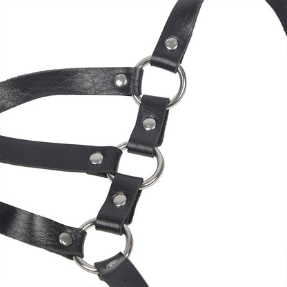 Subblime Body Harness Adjustable Straps Leather Black One Size | Niks.fi verkkokauppa