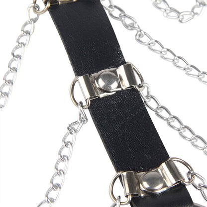 Subblime Chest Harness Leather Chains Black One Size | Niks.fi verkkokauppa