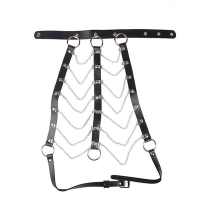 Subblime Chest Harness Leather Chains Black One Size | Niks.fi verkkokauppa