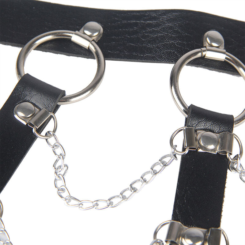 Subblime Chest Harness Leather Chains Black One Size | Niks.fi verkkokauppa