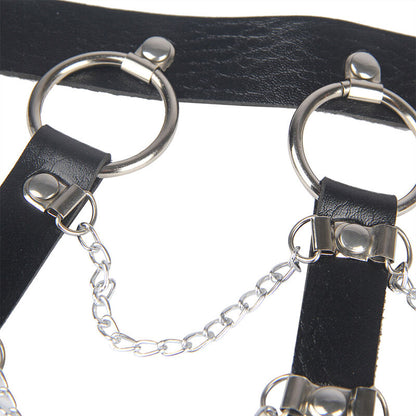 Subblime Chest Harness Leather Chains Black One Size | Niks.fi verkkokauppa