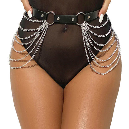 Subblime Leather Chainbelt Black One Size | Niks.fi verkkokauppa