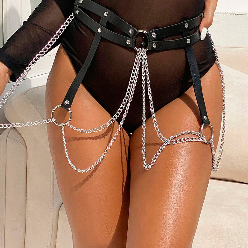 Subblime Leather Ring Chainbelt Black One Size | Niks.fi verkkokauppa