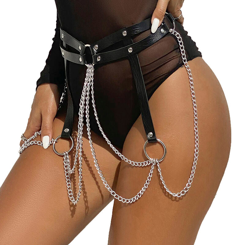 Subblime Leather Ring Chainbelt Black One Size | Niks.fi verkkokauppa