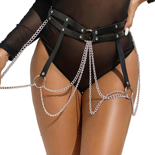 Subblime Leather Ring Chainbelt Black One Size | Niks.fi verkkokauppa