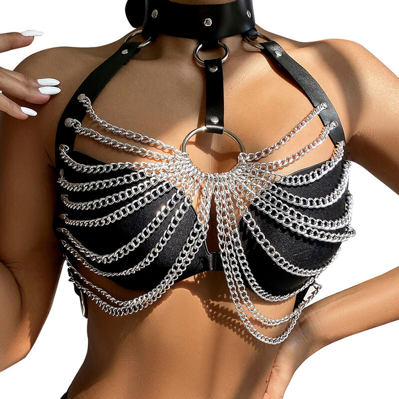 Subblime Chest Harness With Big Ring Chains One Size | Niks.fi verkkokauppa